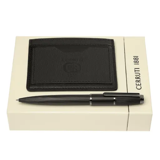 [NPBC428A] Coffret porte-cartes & stylo à bille Cerruti